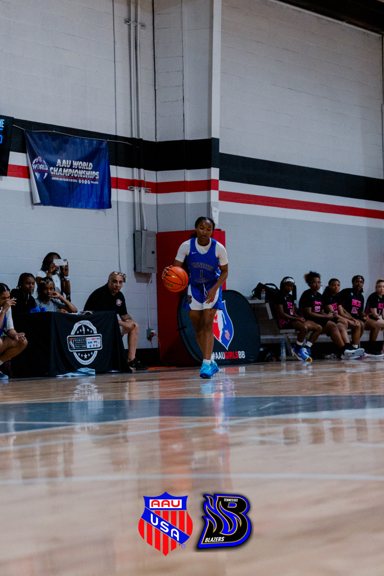 TN Blazers guard driving the ball up the floor at the AAU World Championships